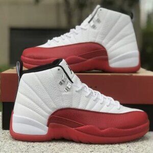 White Red Nike Air Jordan 12 Basketball Mens Shoes